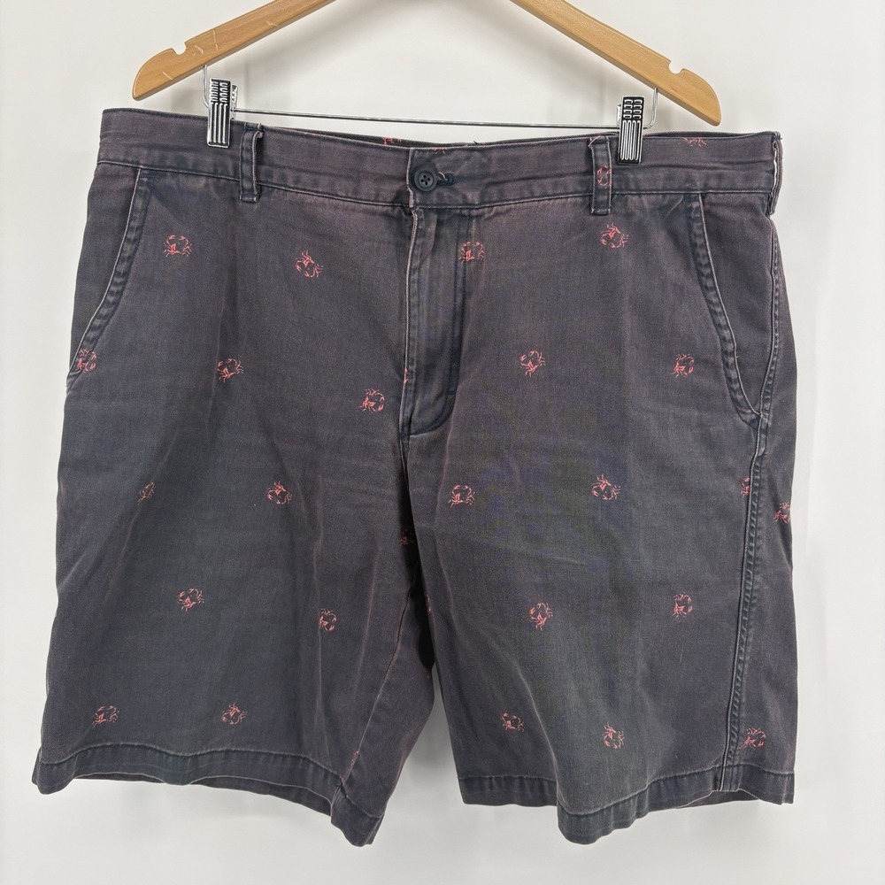 IZOD Saltwater‎ BeachTown Shorts Mens 40 Blue Red Crab Print Relaxed Fit NEW